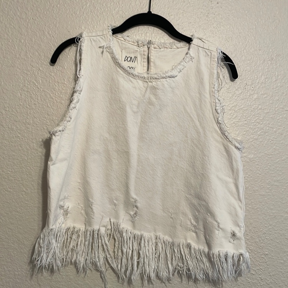 Distressed Crop Tank